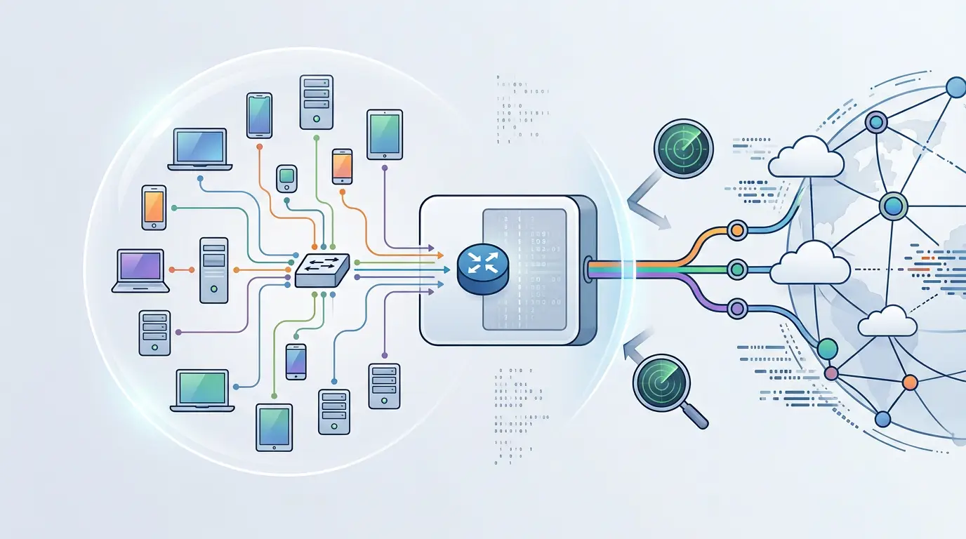 Network Address Translation (NAT) securing enterprise networks by translating private IP addresses and enabling scalable internet connectivity